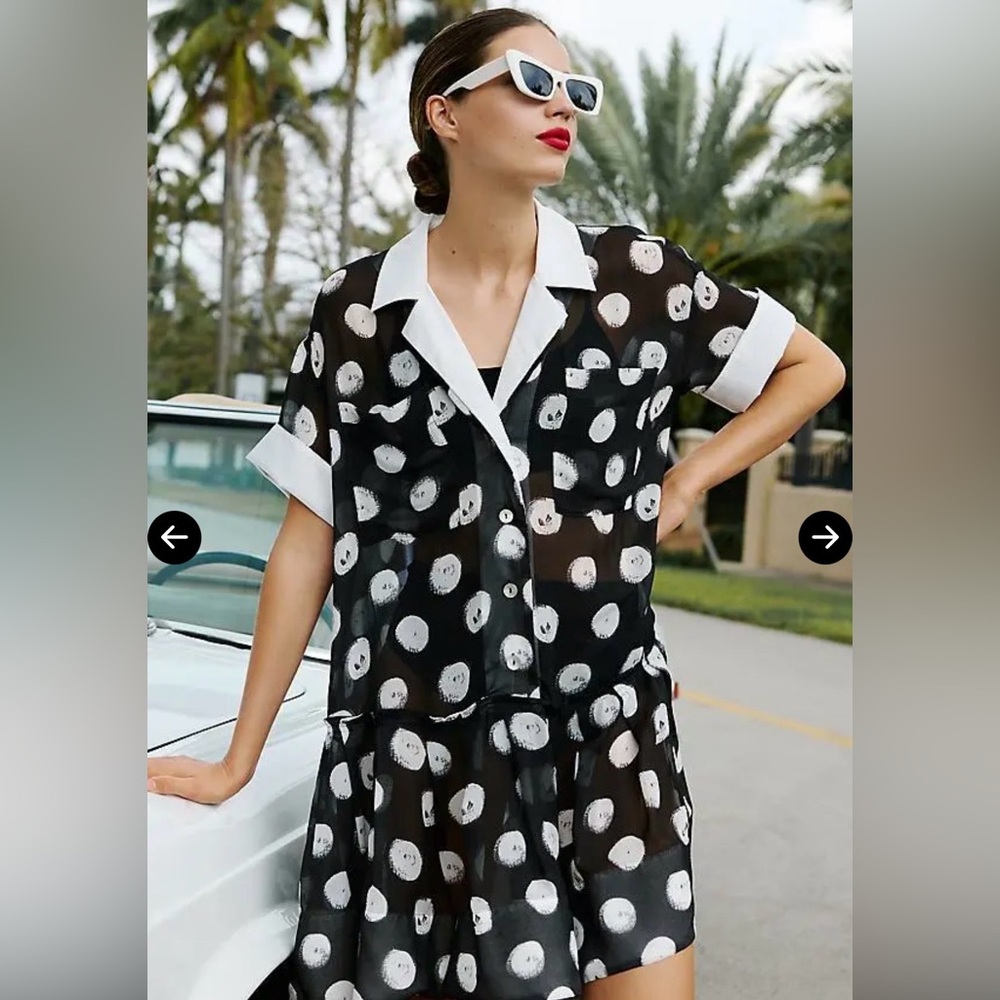 PLENTY BY TRACY REESE Short-Sleeve Mi Polka Dot Dress - Picture 1 of 8